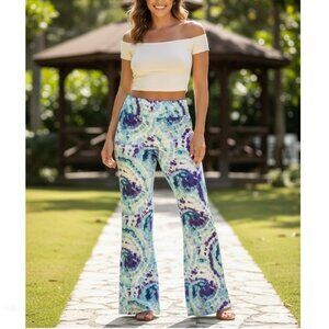West Loop Pants Tye Dye Straight Wide Leg Lounge Palazzo Beach NWOT Size XL